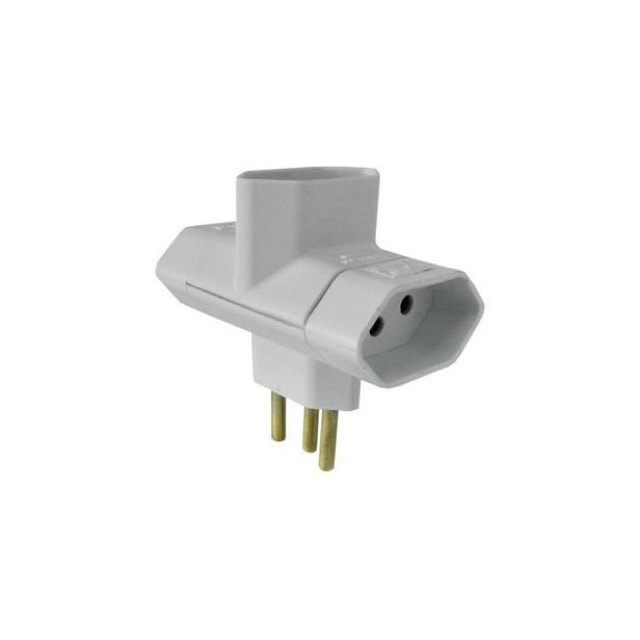 Pino T 3 Saídas 2P+T 10A Cinza - Ilumi Pino T 3 Saídas 2P+T 10A Cinza - Ilumi