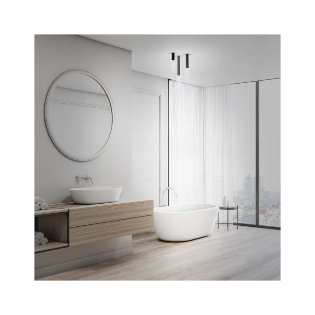 Plafon Tubular Preto Single 38x200mm - ENERLUX Plafon Tubular Preto Single 38x200mm - ENERLUX