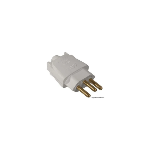 Plug Macho 2P+T 10A Branco - MECTRONIC Plug Macho 2P+T 10A Branco - MECTRONIC