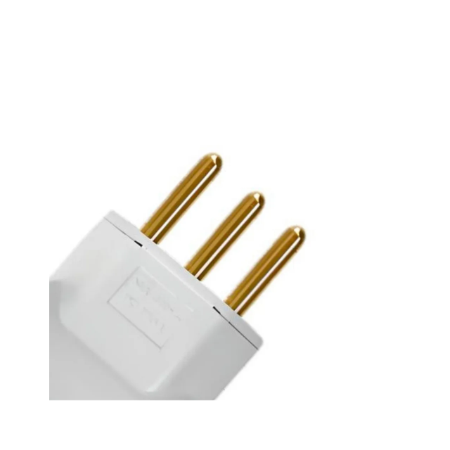 Plug Macho Prensa Cabo 2P+T Branco - ILUMI Plug Macho Prensa Cabo 2P+T Branco - ILUMI