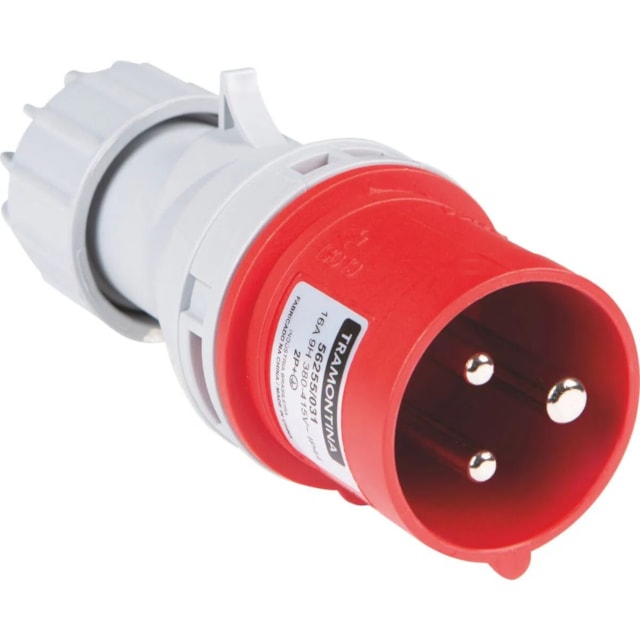 Plugue Móvel Industrial 2P+T 16A 380-415V 9H - TRAMONTINA Plugue Móvel Industrial 2P+T 16A 380-415V 9H - TRAMONTINA