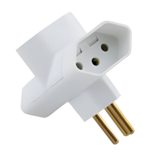 Plugue T 2P+T Branco 10A 250V - TRAMONTINA