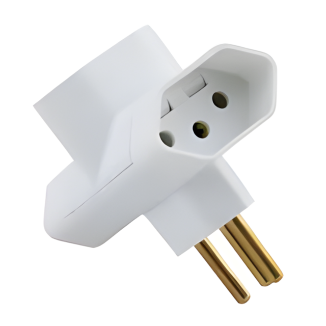 Plugue T 2P+T Branco 10A 250V - TRAMONTINA