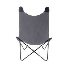 POLTRONA BUTTERFLY CANVAS CINZA BASE METAL PINTURA PRETA POLTRONA BUTTERFLY CANVAS CINZA BASE METAL PINTURA PRETA