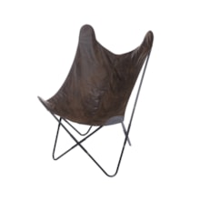 POLTRONA BUTTERFLY RETRÔ MARROM BASE METAL PINTURA PRETA POLTRONA BUTTERFLY RETRÔ MARROM BASE METAL PINTURA PRETA