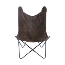 POLTRONA BUTTERFLY RETRÔ MARROM BASE METAL PINTURA PRETA POLTRONA BUTTERFLY RETRÔ MARROM BASE METAL PINTURA PRETA