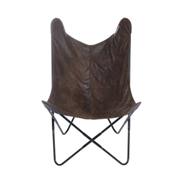 POLTRONA BUTTERFLY RETRÔ MARROM BASE METAL PINTURA PRETA POLTRONA BUTTERFLY RETRÔ MARROM BASE METAL PINTURA PRETA