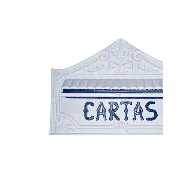 Porta Carta Real Branco com Azul Pequeno - Telha Luz