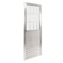 Porta de Alumínio Natural Postigo Vd Liso Lado Direito 0,80x2,10m - QUALITY