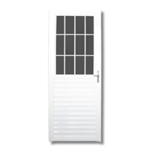 Porta de Alumínio Postigo Branca Vd Canelado Lado Esquerdo 0,80 x 2,10m - QUALITY