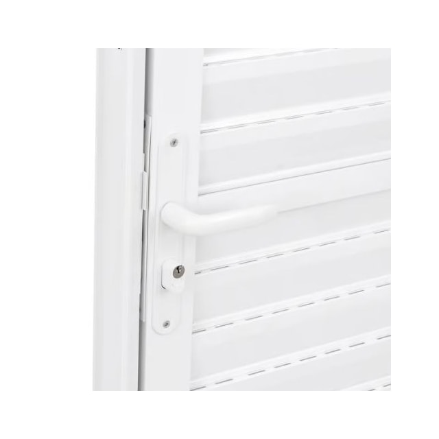 Porta de Alumínio Veneziana Branca Lado Esquerdo 0,80 x 2,10 - QUALITY Porta de Alumínio Veneziana Branca Lado Esquerdo 0,80 x 2,10 - QUALITY
