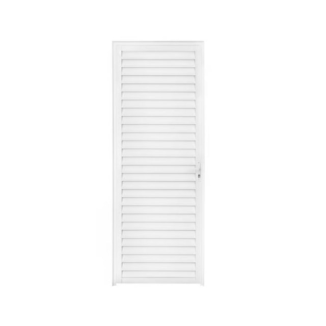 Porta de Alumínio Veneziana Branca Lado Esquerdo 0,80 x 2,10 - QUALITY Porta de Alumínio Veneziana Branca Lado Esquerdo 0,80 x 2,10 - QUALITY