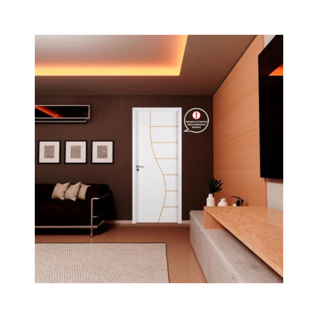 Porta de Madeira Frisada Branca 2,10x0,70m - CLM Porta de Madeira Frisada Branca 2,10x0,70m - CLM