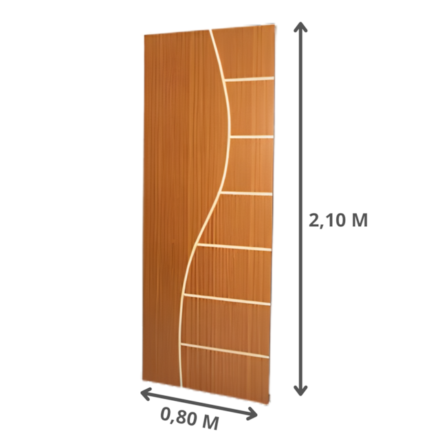 Porta de Madeira Frisada Mogno Duratex 2,10x0,80m M02 - KDK