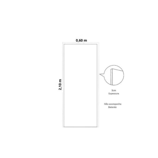 Porta Decorada Branca 2,10 X 0,60m Ondular - ALPHAS PLUS
