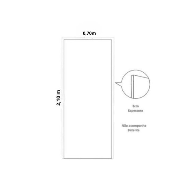 Porta Decorada Branca 2,10 X 0,70m Ondular - ALPHAS PLUS