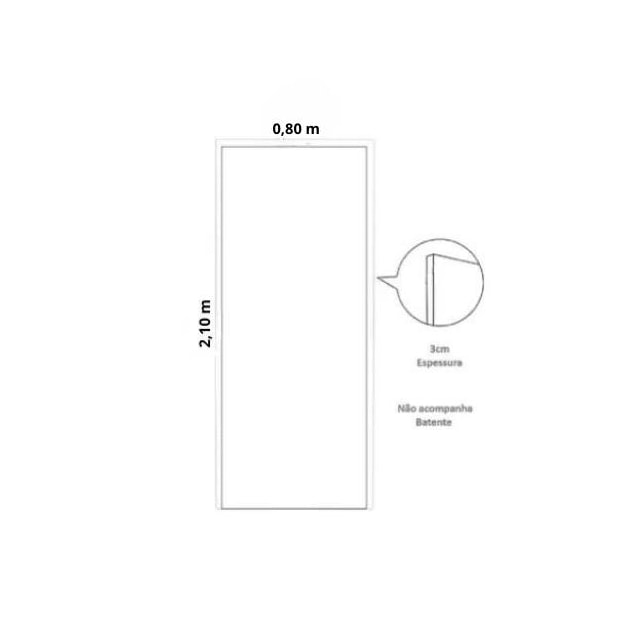 Porta Decorada Branca 2,10 X 0,80m Ondular - ALPHAS PLUS