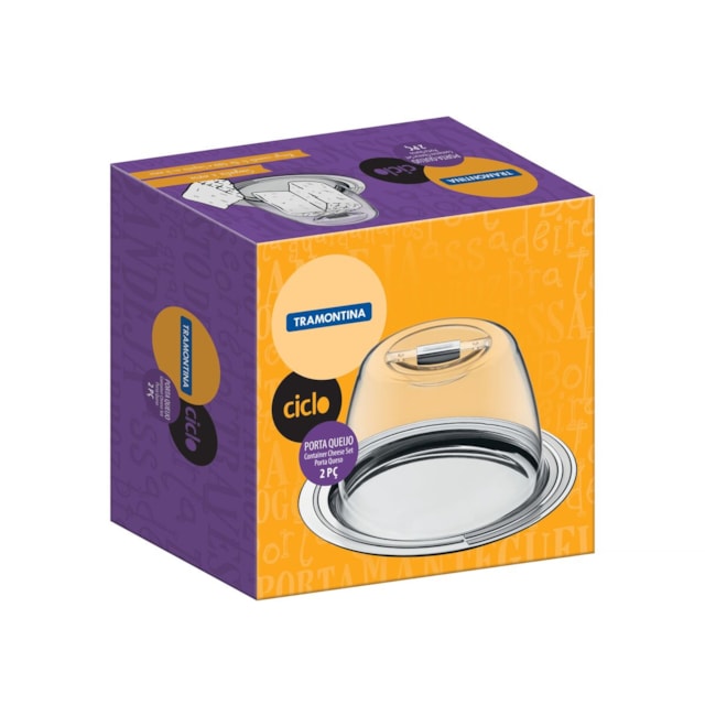 Porta-Queijo Tramontina Ciclo em Aço Inox 20 cm Porta-Queijo Tramontina Ciclo em Aço Inox 20 cm