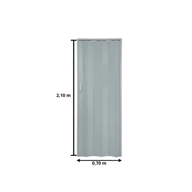 Porta Sanfonada 2,10 X 0,70m Cinza - Perseu 