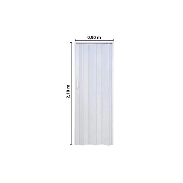 Porta Sanfonada de PVC 2,10 X 0,90m Branca - Fortlev Porta Sanfonada de PVC 2,10 X 0,90m Branca - Fortlev