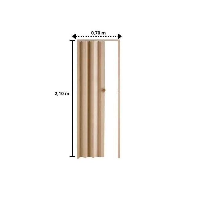 Porta Sanfonada Easy Lock Bege 2,10 X 0,70m - Araforros Porta Sanfonada Easy Lock Bege 2,10 X 0,70m - Araforros