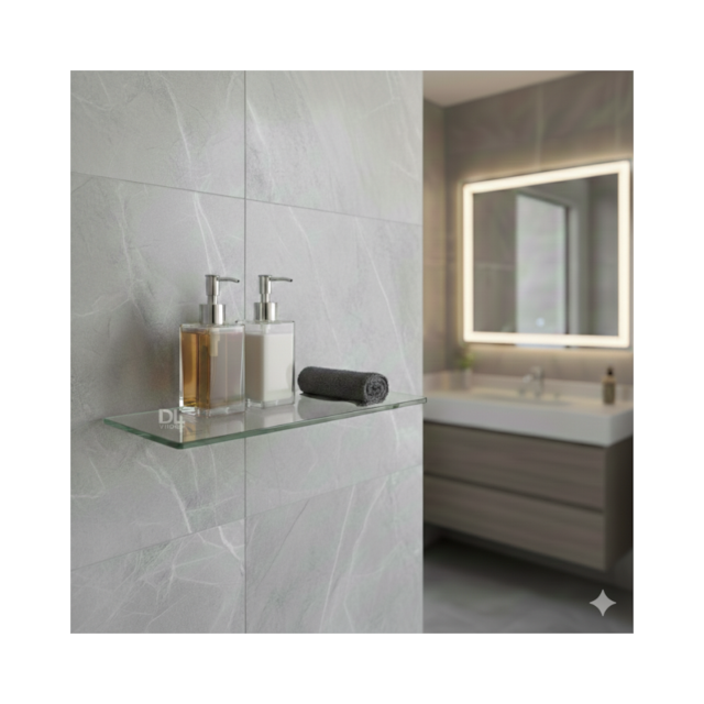 Prateleira para Banheiro de Vidro 60x15cm - DL VIDROS