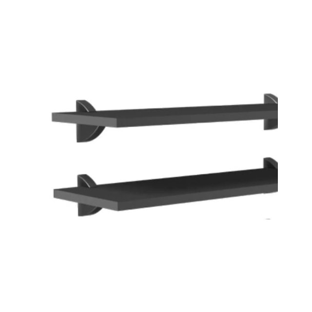 Prateleira Preta Leve 20 x 60cm com Kit de 2 Peças - PRAT-K Prateleira Preta Leve 20 x 60cm com Kit de 2 Peças - PRAT-K
