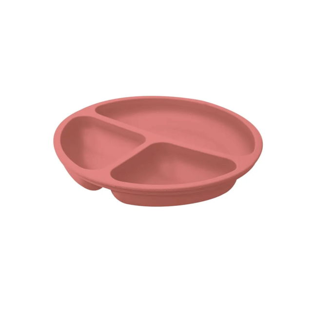 Prato De Silicone Com Divisoria Kababy Rosa Prato De Silicone Com Divisoria Kababy Rosa