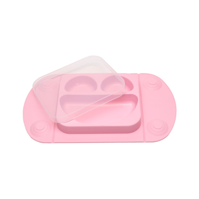 Prato De Silicone Portátil Para Bebê Prático Mimo Style Rosa