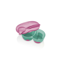 Prato Fundo Com Divisória E Colher Funny Meal Rosa Multikids Baby - BB054 Prato Fundo Com Divisória E Colher Funny Meal Rosa Multikids Baby - BB054