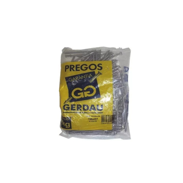 Prego com Cabeça com 18 x 27 1Kg  1/2" X 10 - Gerdau Prego com Cabeça com 18 x 27 1Kg  1/2" X 10 - Gerdau