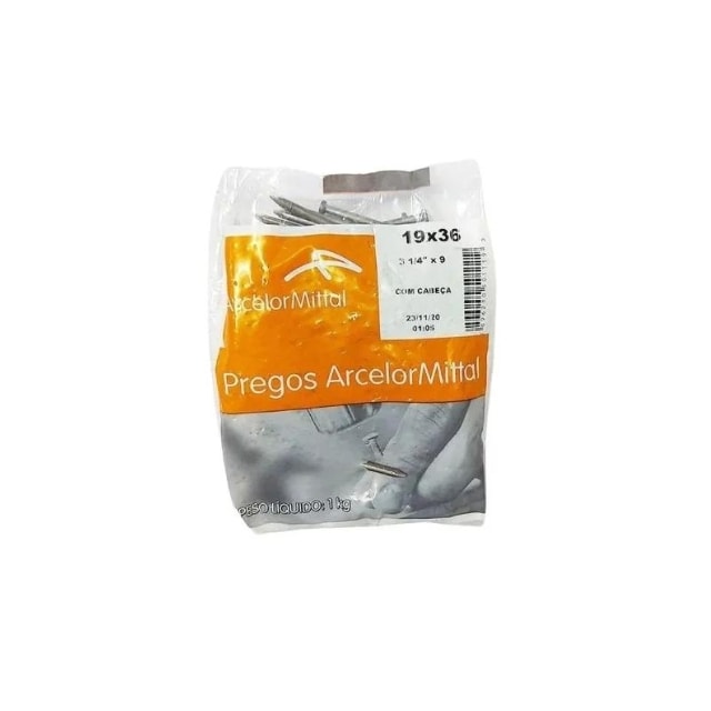 Prego Pol. 19x36 com Cabeça 1Kg - Arcelor Mittal