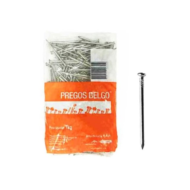 Prego Polido com Cabeça 1.1/2x12 1Kg 16x18 - Belgo 