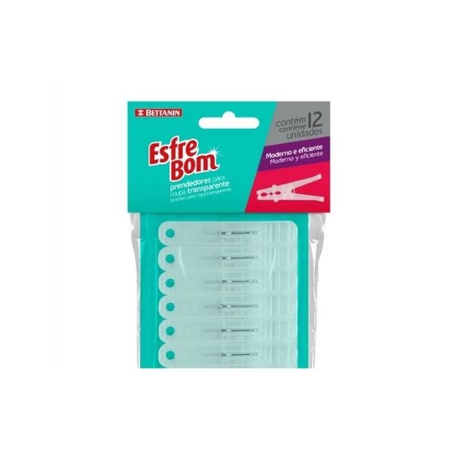 Prendedores de Plástico Transparente Esfrebom - BETTANIN Prendedores de Plástico Transparente Esfrebom - BETTANIN