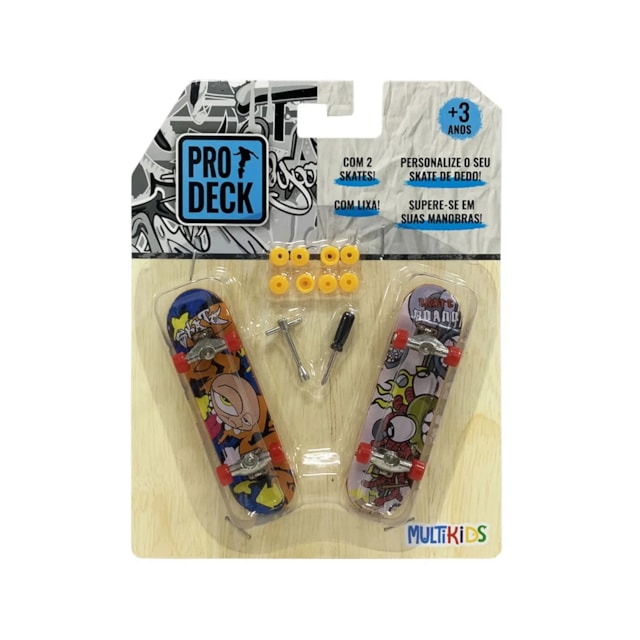 Prodeck Skate de Dedo Personalizável Multikids 2 Unidades