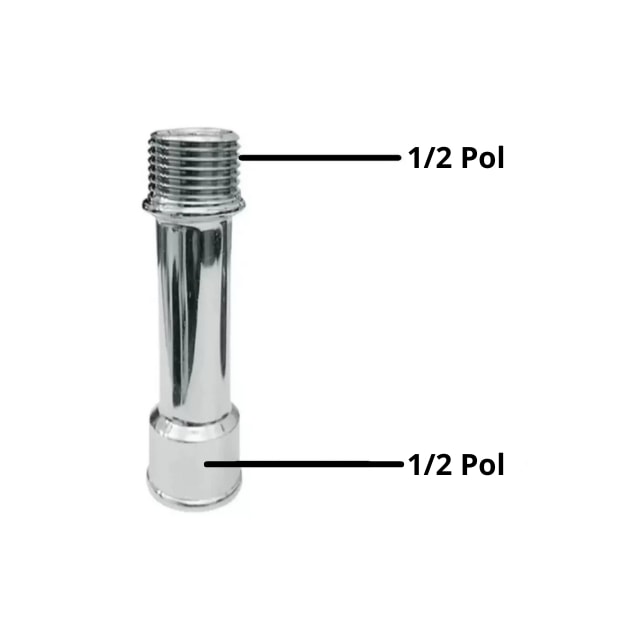 Prolongador Médio 1011 1/2" Cromado - Bognar Prolongador Médio 1011 1/2" Cromado - Bognar