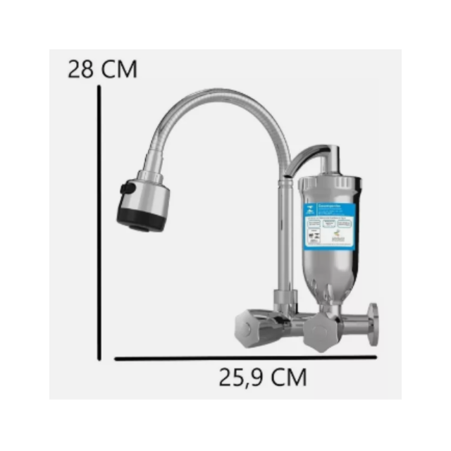 Purificador de Água com Bica Gourmet Parede C-70 1/4 de Volta Cromado - INJET PLAST Purificador de Água com Bica Gourmet Parede C-70 1/4 de Volta Cromado - INJET PLAST