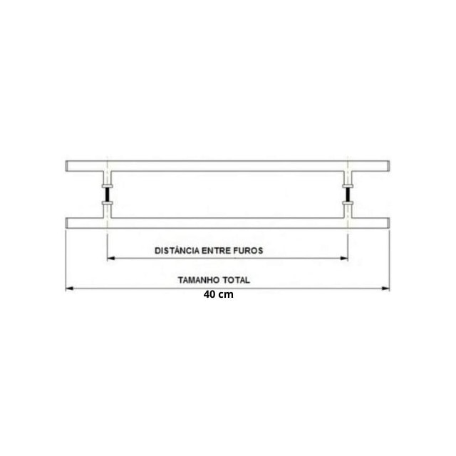 Puxador de Alumínio 40cm Barra Chata Slim Polido - Mesano