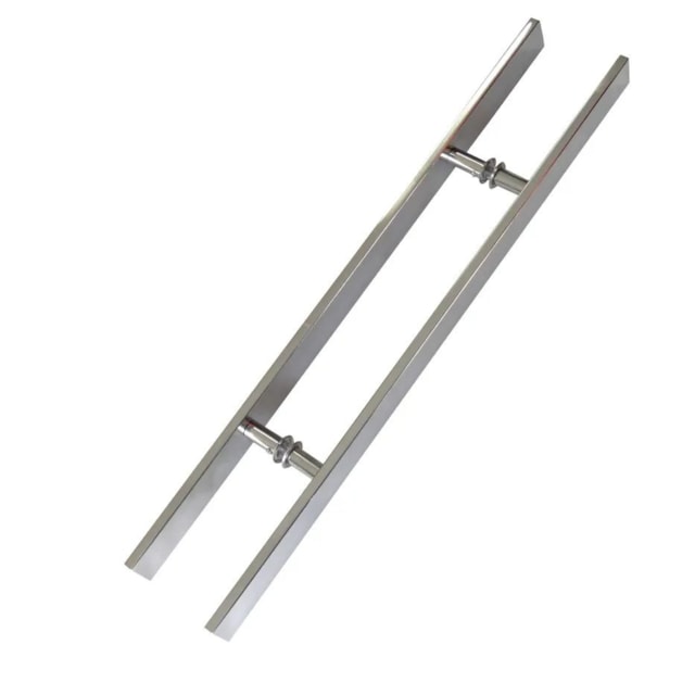 Puxador H Chapado Aço Inox 100cm - União Inox 