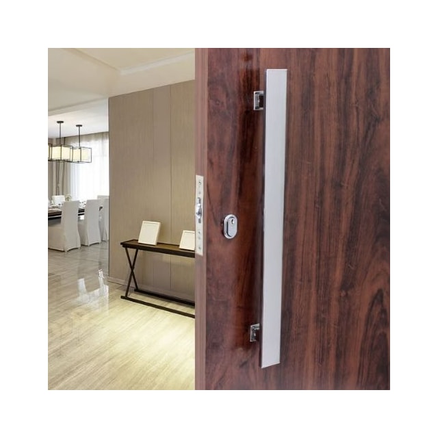 Puxador H Chapado Aço Inox 60cm - União Inox  Puxador H Chapado Aço Inox 60cm - União Inox