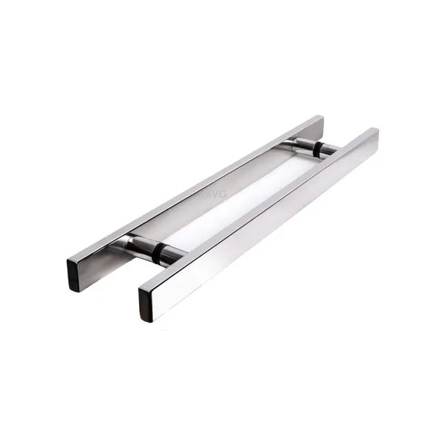 Puxador H Chapado Aço Inox 60cm - União Inox 