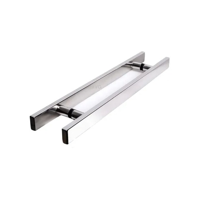 Puxador H Chapado Aço Inox 60cm - União Inox  Puxador H Chapado Aço Inox 60cm - União Inox