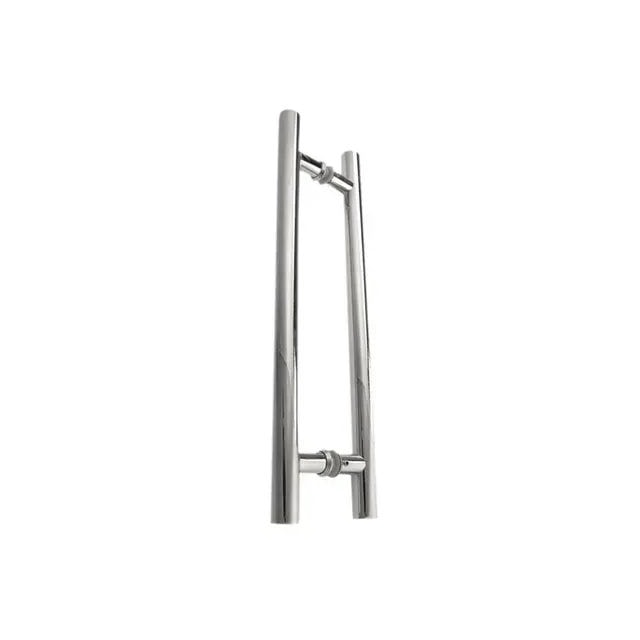 Puxador H para Porta Pivotante Redondo 40cm - União Inox 