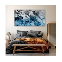Quadro Decorativo Abstrato Blue And Silver Borda Infinita 90 x 60 cm Quadro Decorativo Abstrato Blue And Silver Borda Infinita 90 x 60 cm