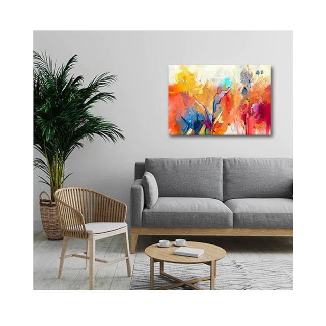 Quadro Decorativo Abstrato Brush Stroke Borda Infinita 100 x 70 cm