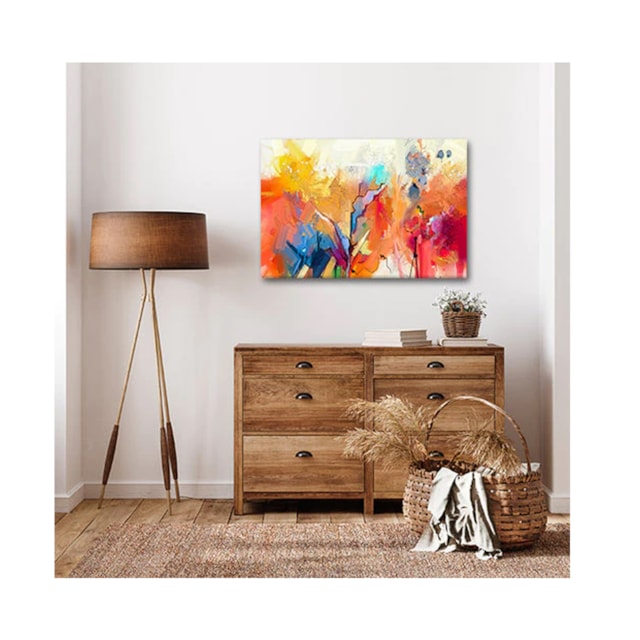 Quadro Decorativo Abstrato Brush Stroke Borda Infinita 100 x 70 cm