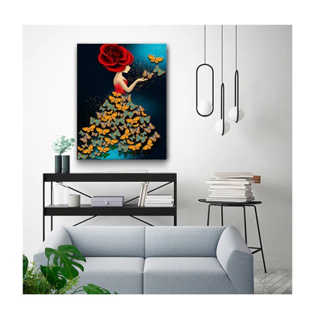 Quadro Decorativo Arte Conceito Butterfly Mistress 120 x 80 cm Quadro Decorativo Arte Conceito Butterfly Mistress 120 x 80 cm