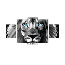 Quadro Decorativo Leao De Juda Biblia Cinza com Olho Azul Quadro Decorativo Leao De Juda Biblia Cinza com Olho Azul