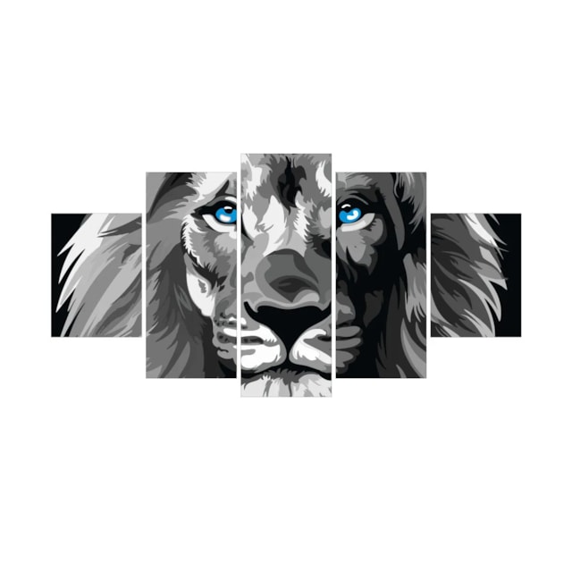 Quadro Decorativo Leao De Juda Biblia Cinza com Olho Azul Quadro Decorativo Leao De Juda Biblia Cinza com Olho Azul