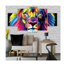 Quadro Decorativo Leao De Juda Biblia Jesus Cristo + Cores